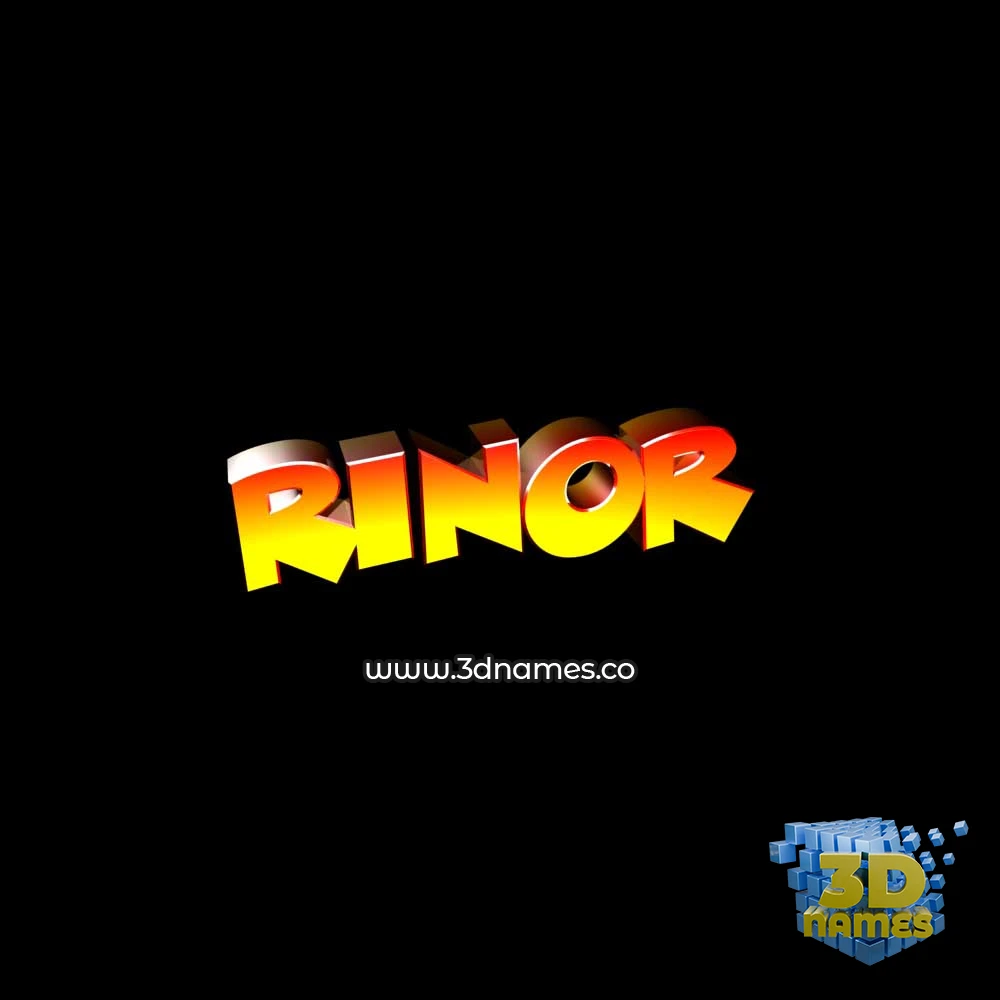 rinor in Black Background style - 3D name wallpaper