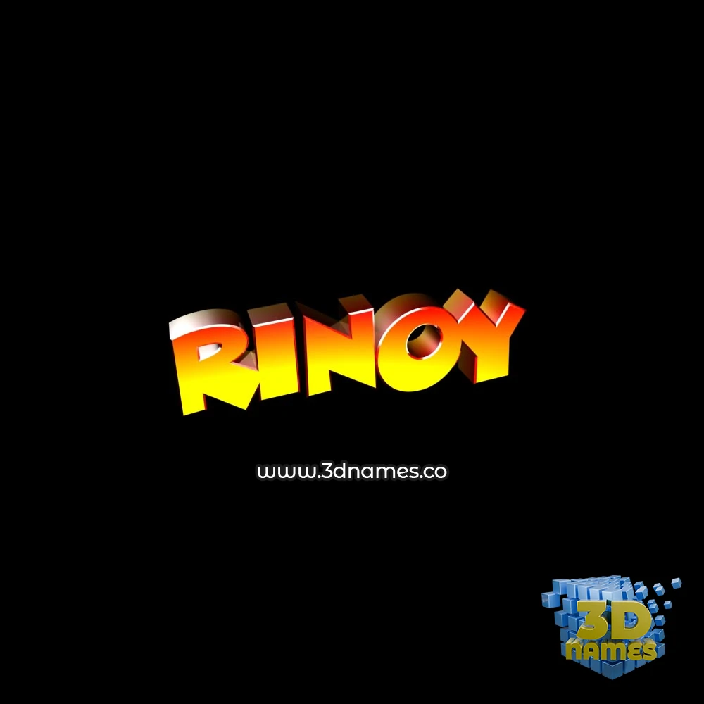 rinoy in Black Background style - 3D name wallpaper