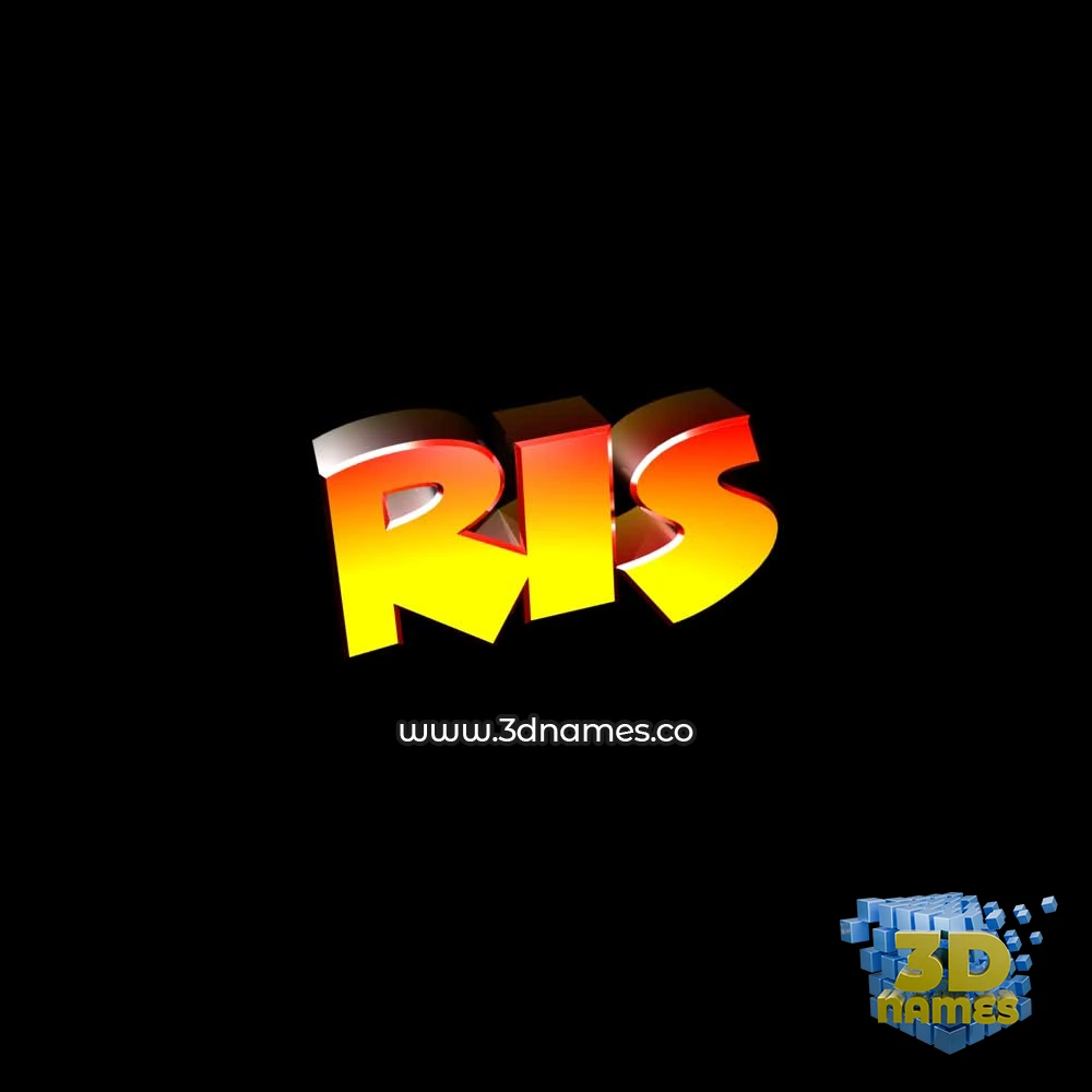ris in Black Background style - 3D name wallpaper