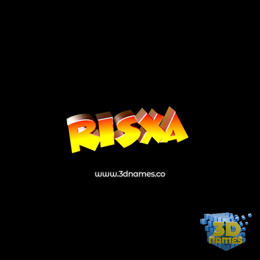 risxa in Black Background style - 3D name wallpaper