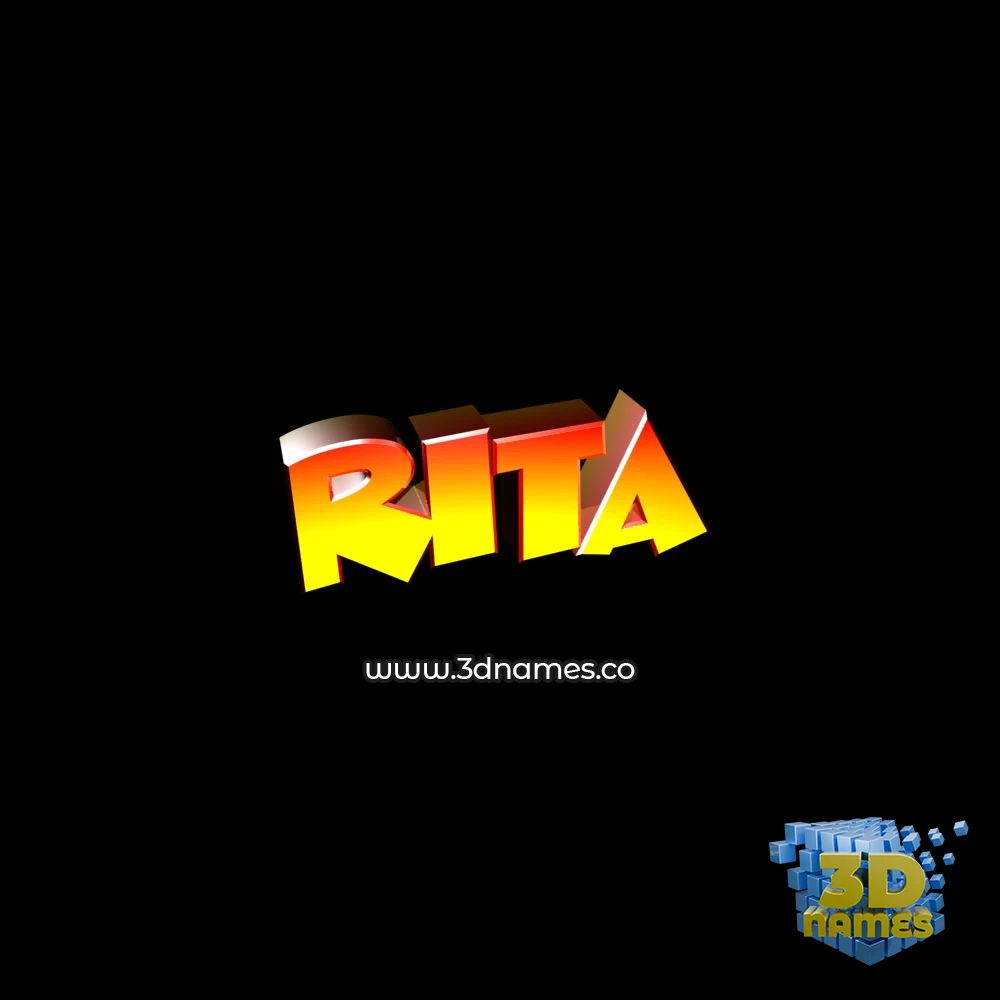 rita in Black Background style - 3D name wallpaper