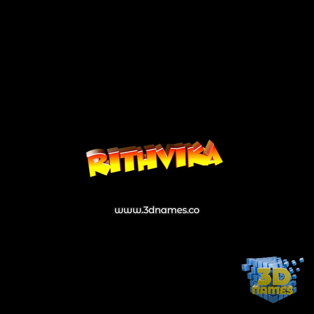 rithvika in Black Background style - 3D name wallpaper