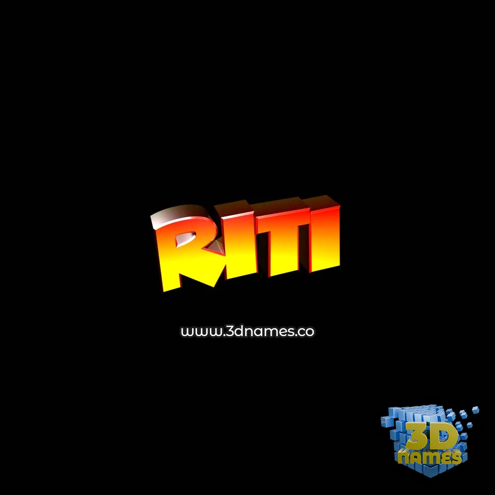 riti in Black Background style - 3D name wallpaper
