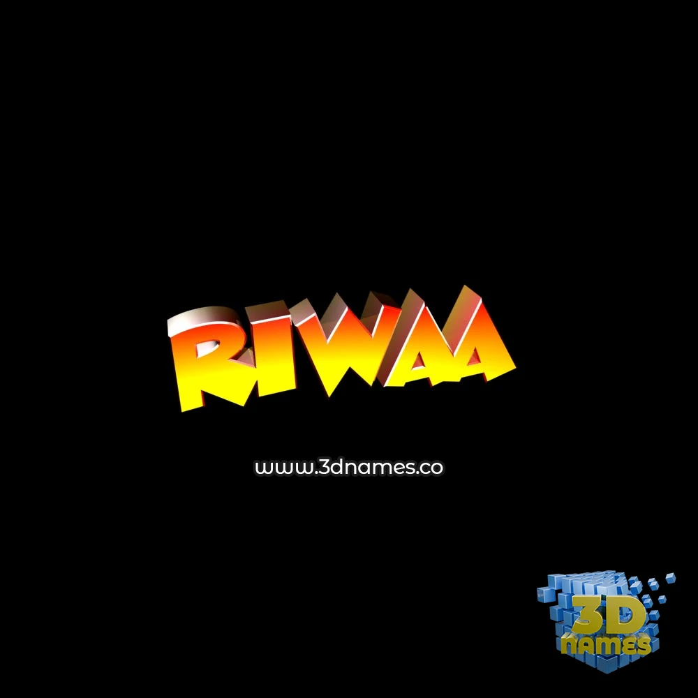 riwaa in Black Background style - 3D name wallpaper