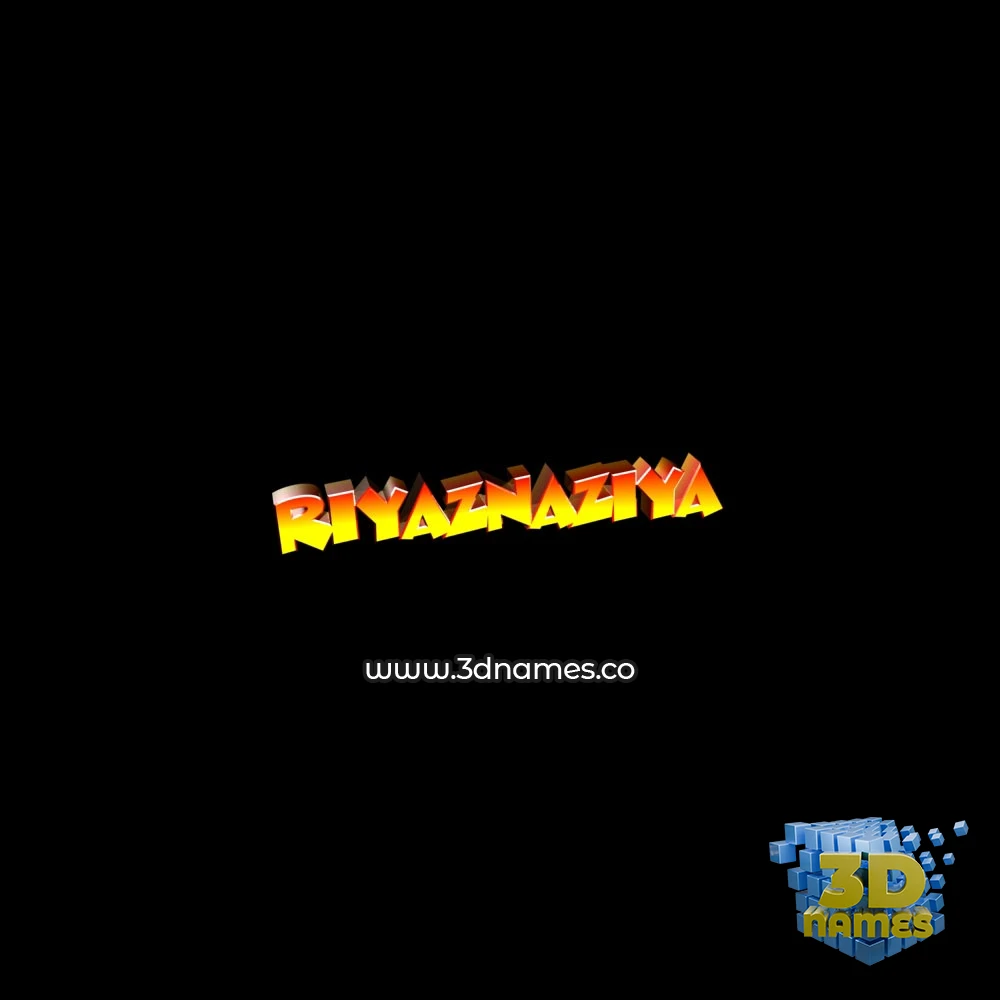 riyaznaziya in Black Background style - 3D name wallpaper