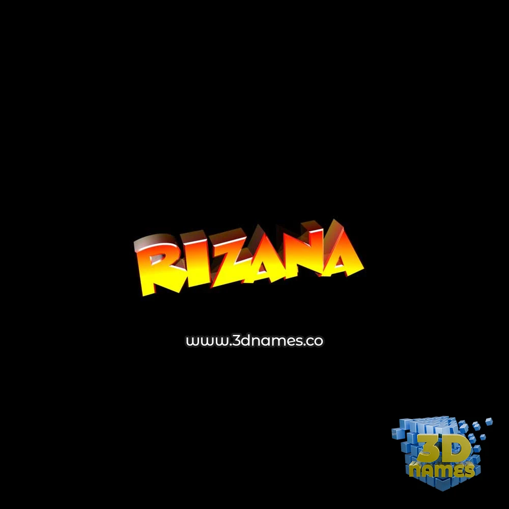 rizana in Black Background style - 3D name wallpaper