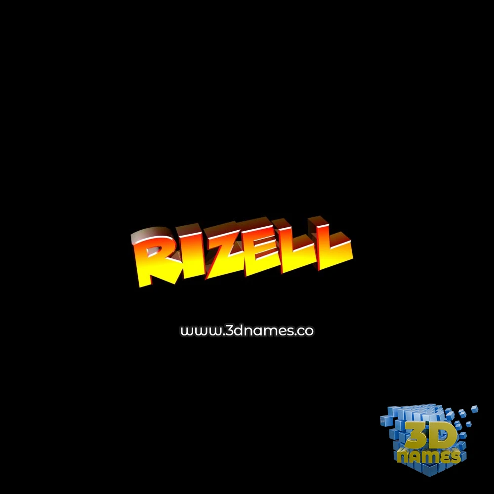 rizell in Black Background style - 3D name wallpaper