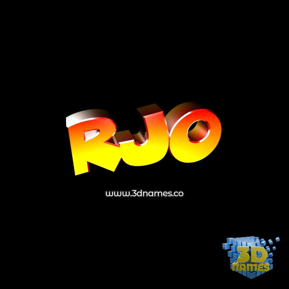 rjo in Black Background style - 3D name wallpaper