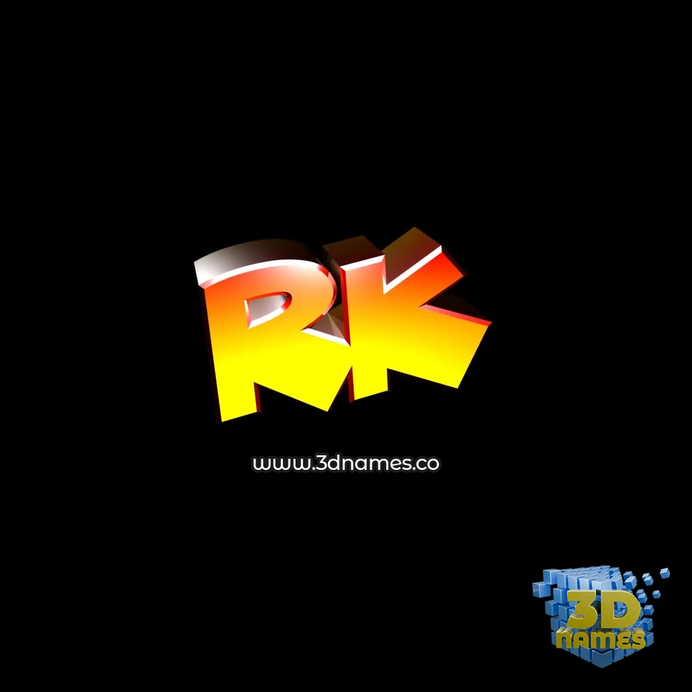 rk in Black Background style - 3D name wallpaper