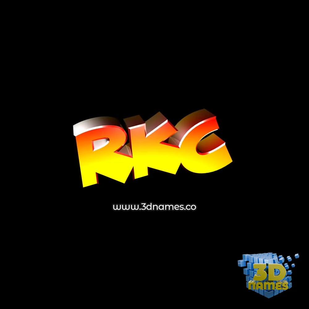 rkc in Black Background style - 3D name wallpaper