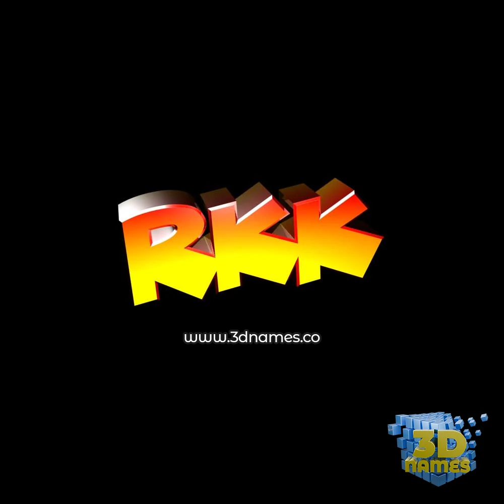 rkk in Black Background style - 3D name wallpaper