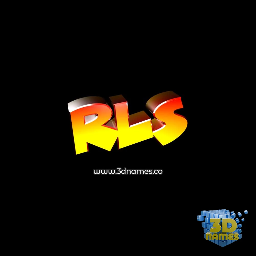 rls in Black Background style - 3D name wallpaper