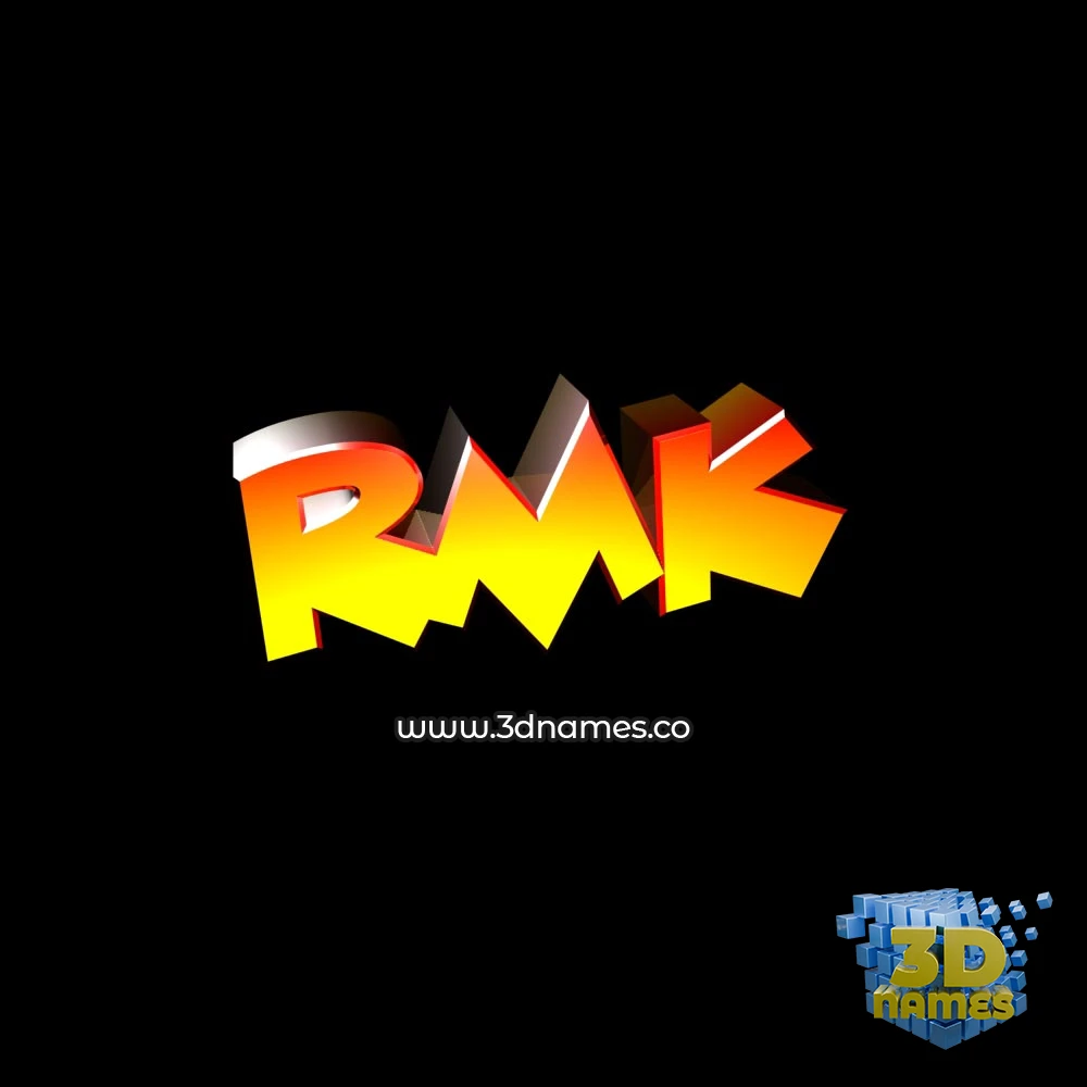 rmk in Black Background style - 3D name wallpaper