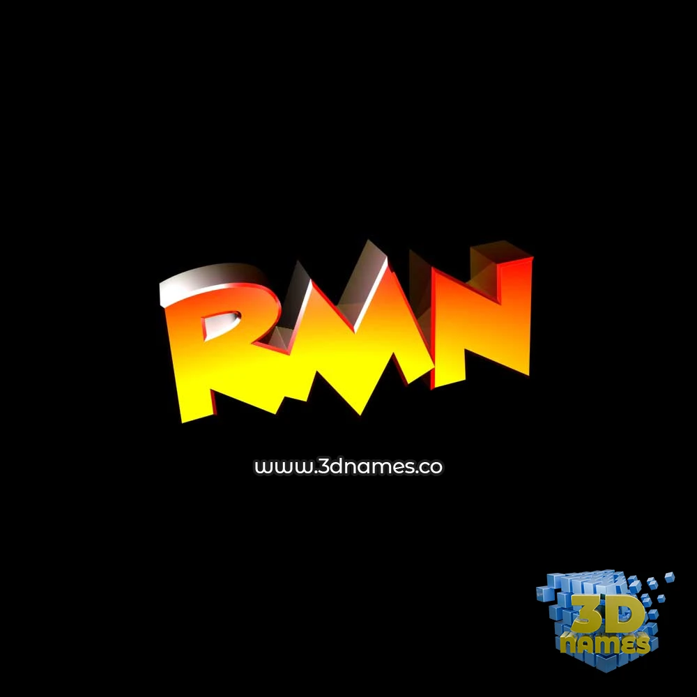rmn in Black Background style - 3D name wallpaper