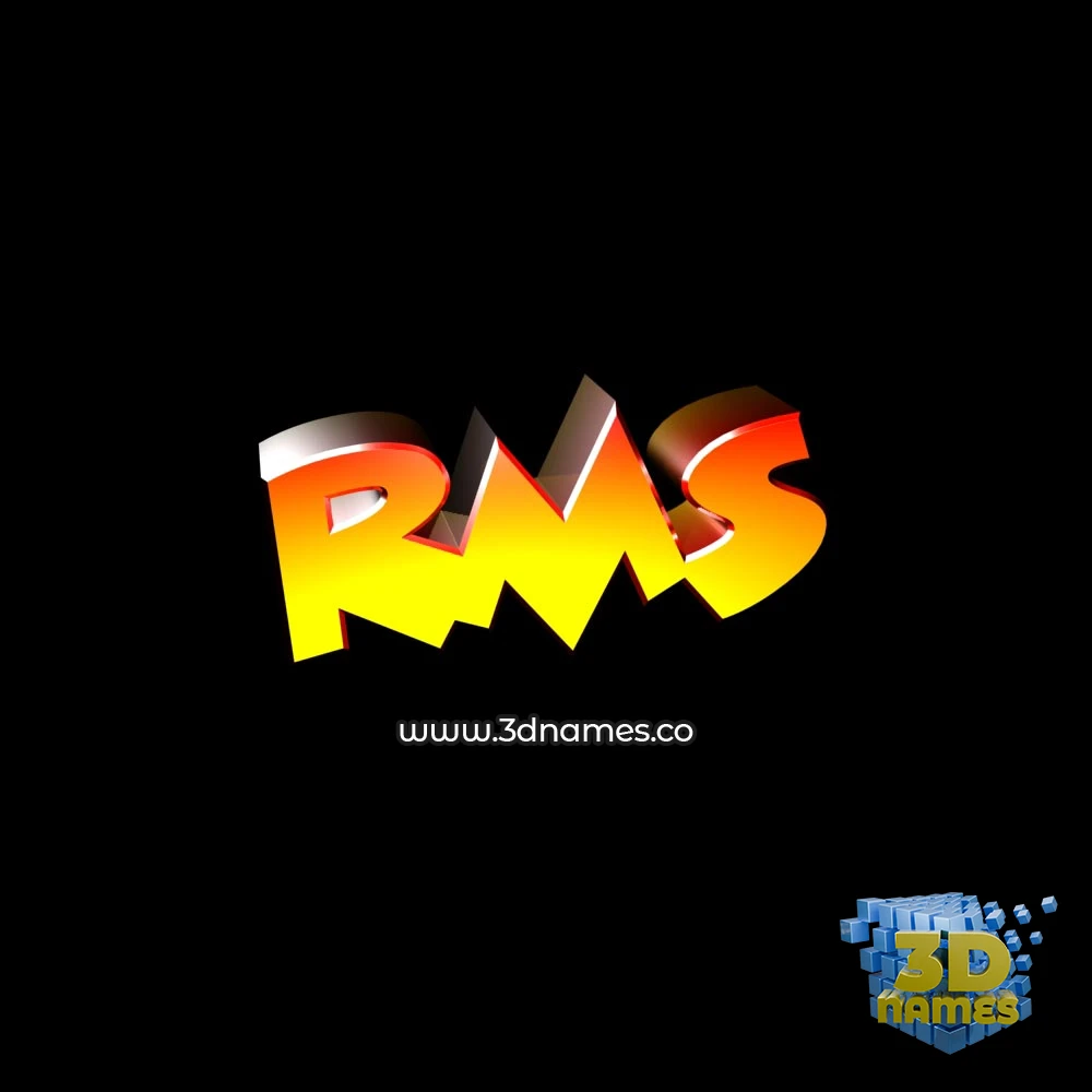 rms in Black Background style - 3D name wallpaper