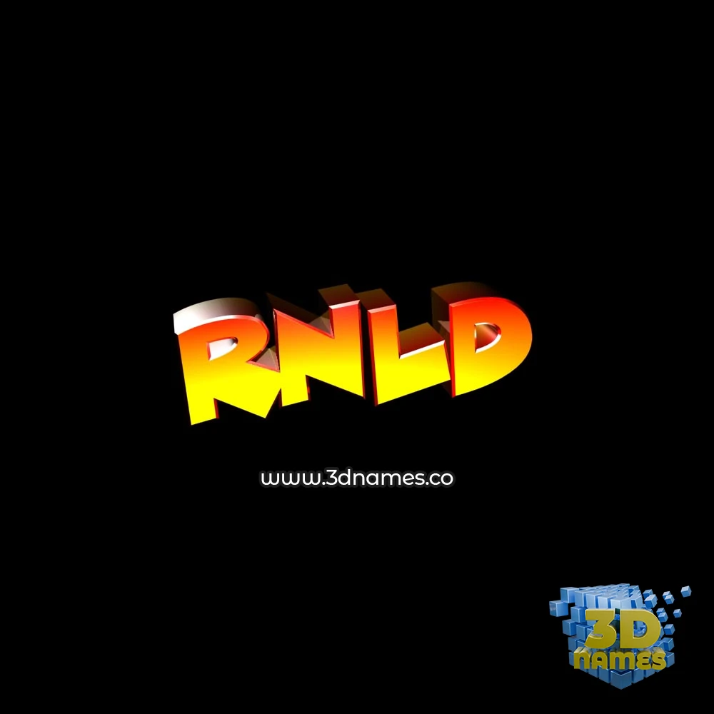 rnld in Black Background style - 3D name wallpaper