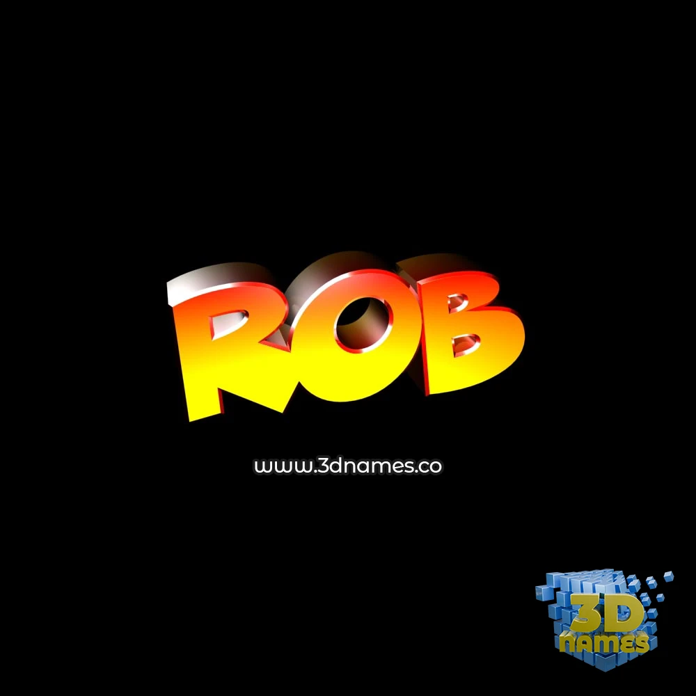 rob in Black Background style - 3D name wallpaper