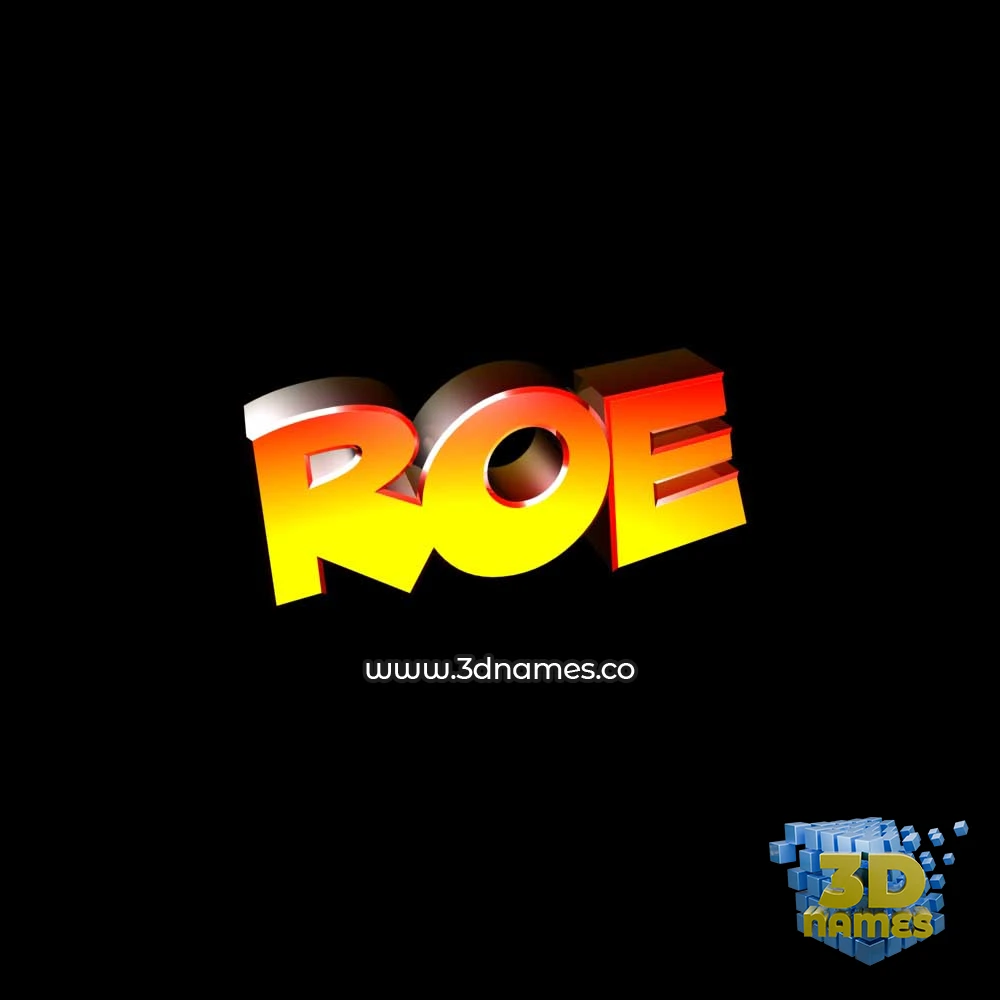roe in Black Background style - 3D name wallpaper