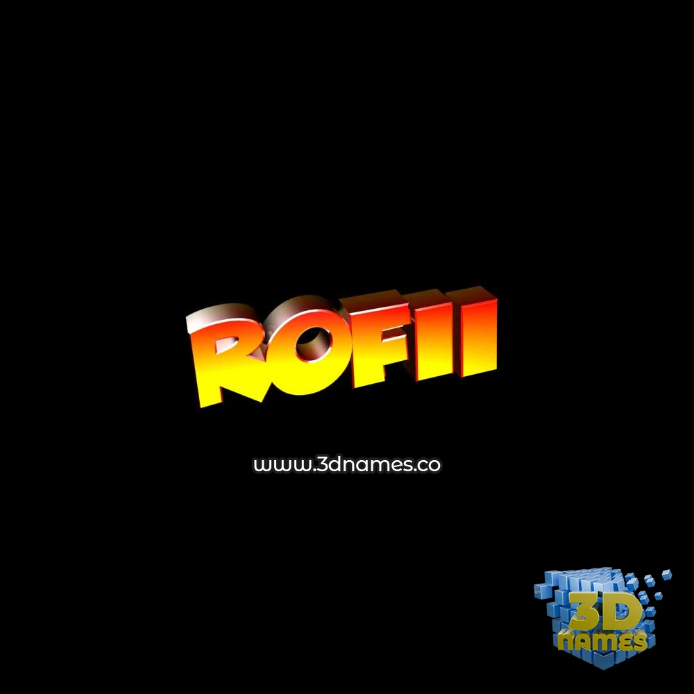 rofii in Black Background style - 3D name wallpaper