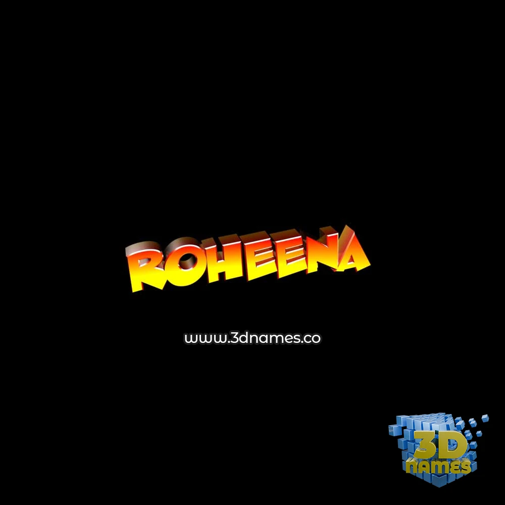 roheena in Black Background style - 3D name wallpaper