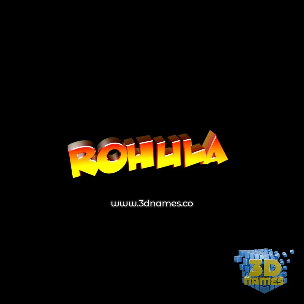 rohula in Black Background style - 3D name wallpaper