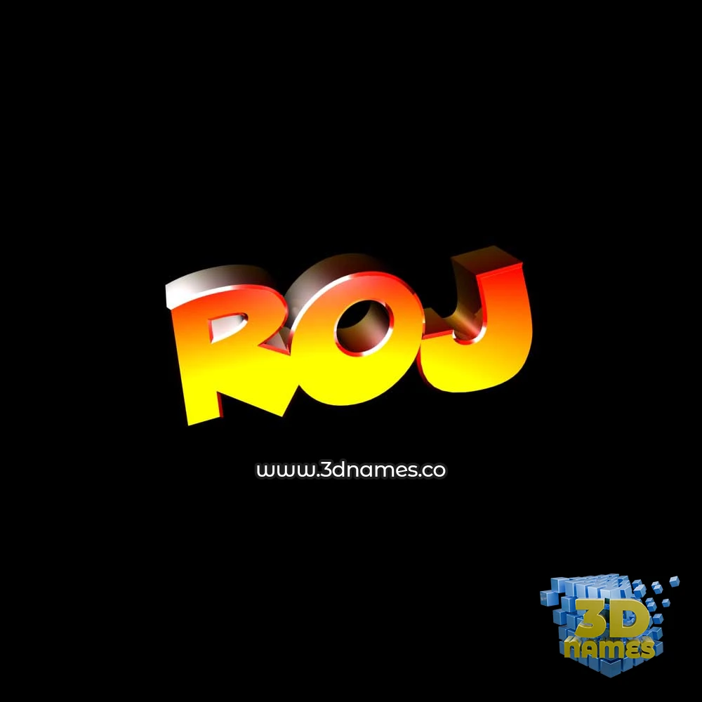 roj in Black Background style - 3D name wallpaper