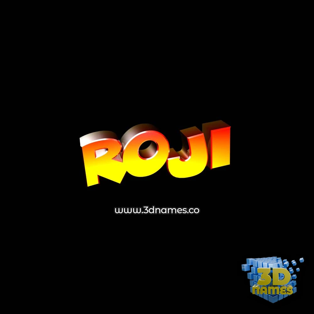 roji in Black Background style - 3D name wallpaper