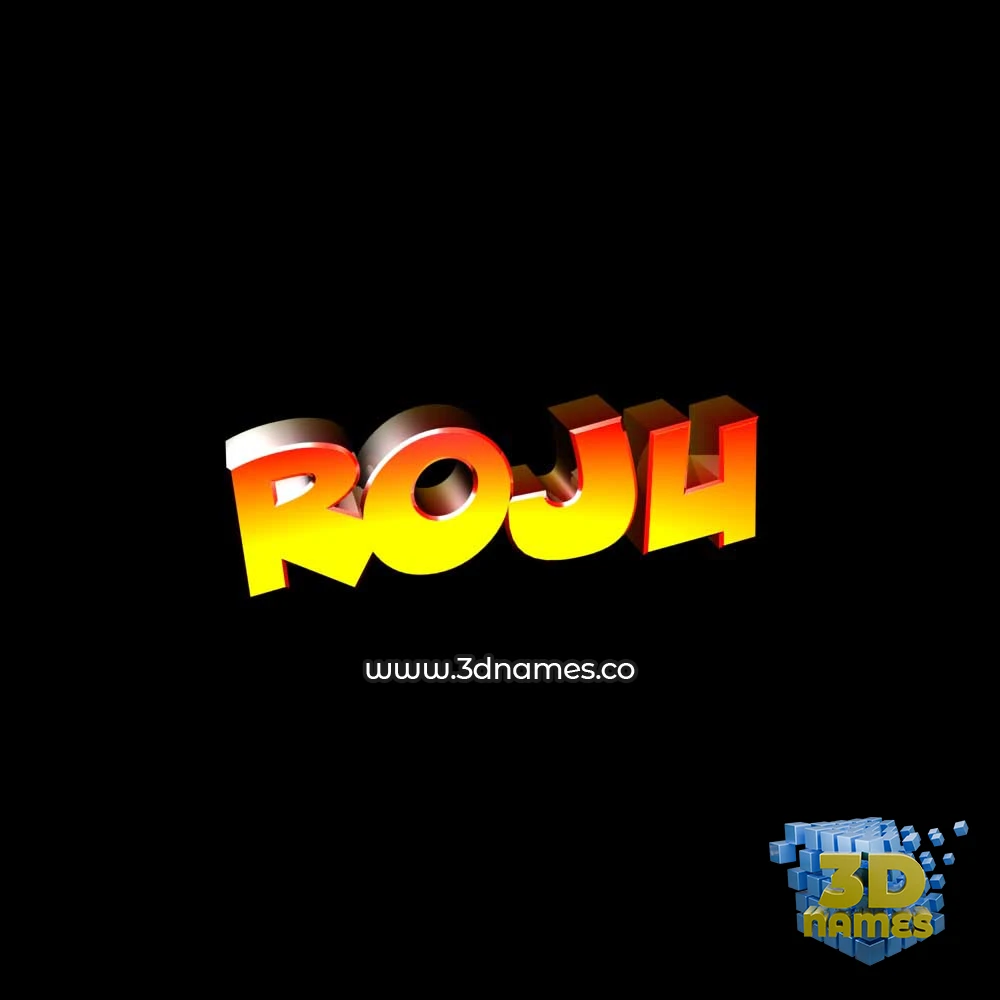 roju in Black Background style - 3D name wallpaper