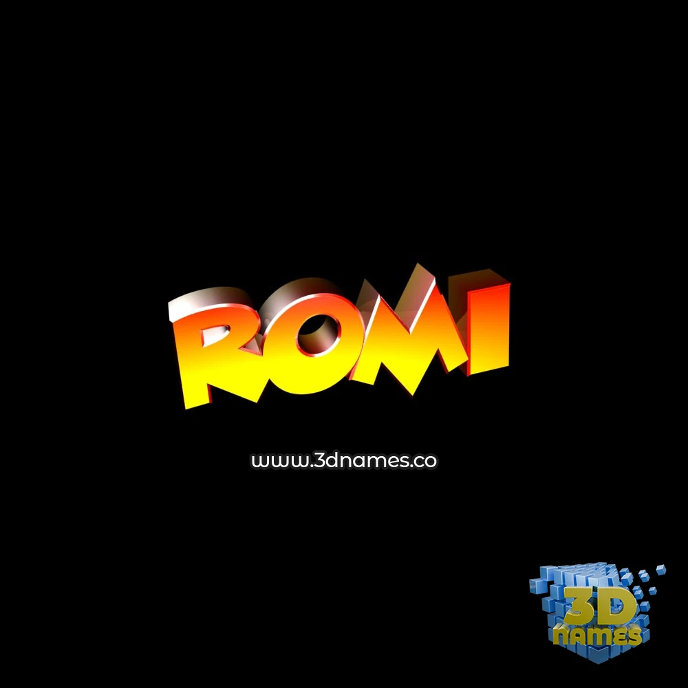 romi in Black Background style - 3D name wallpaper