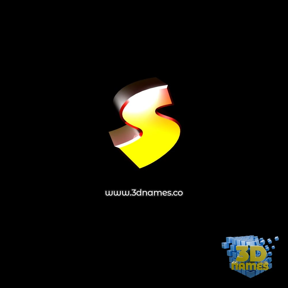 s in Black Background style - 3D name wallpaper