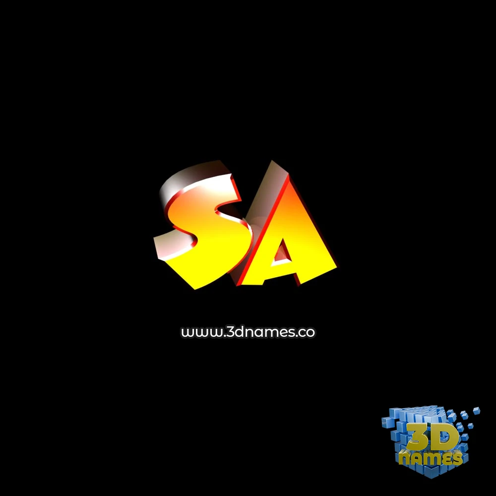 sa in Black Background style - 3D name wallpaper