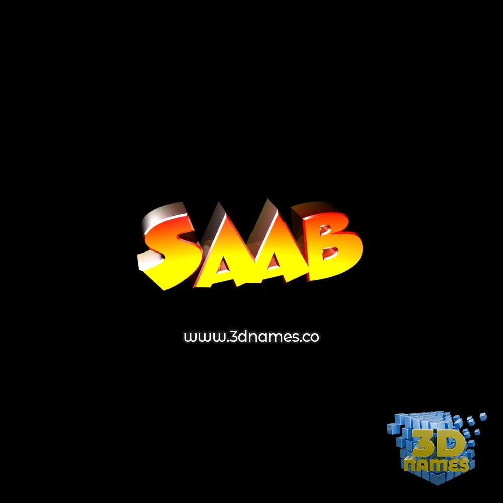 saab in Black Background style - 3D name wallpaper