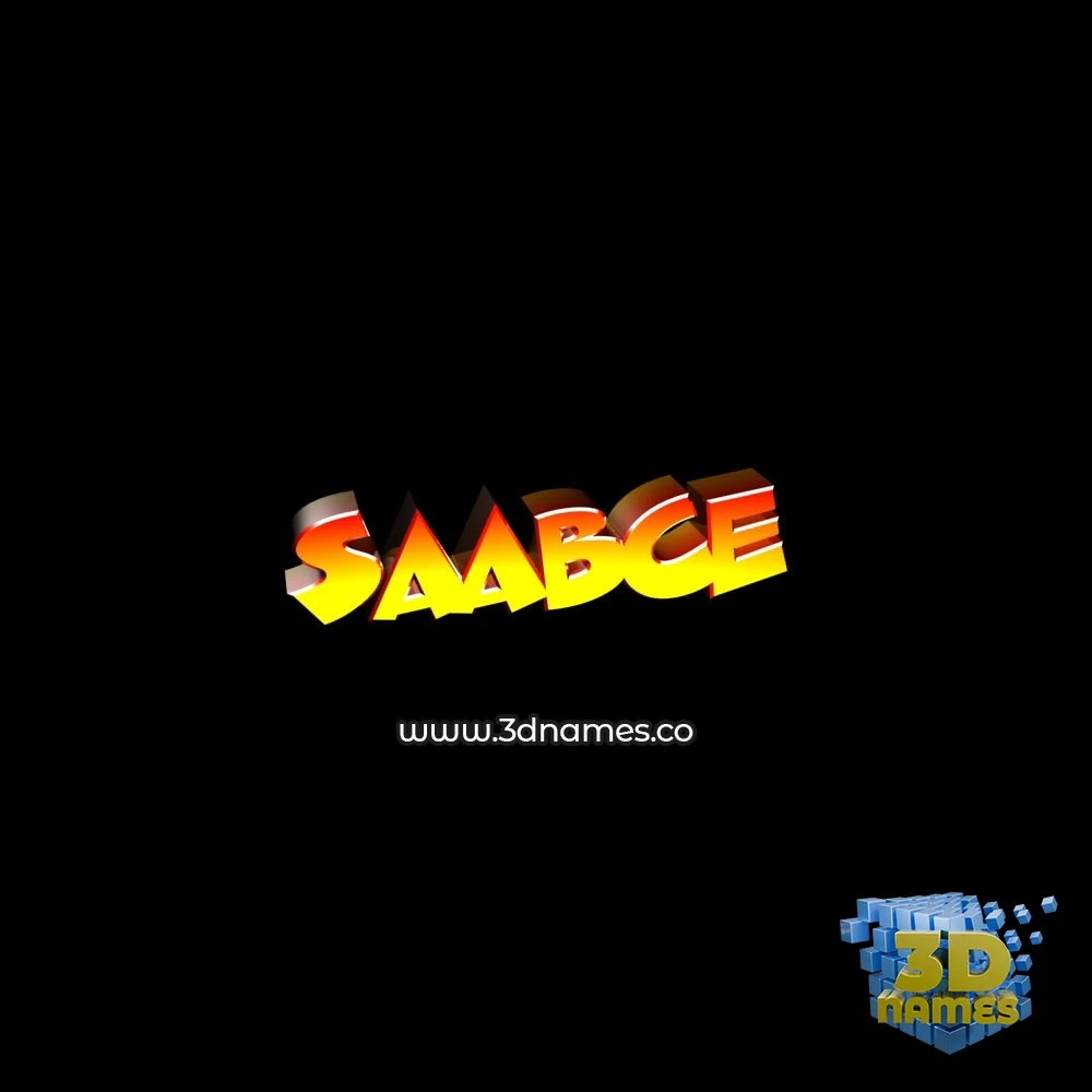 saabce in Black Background style - 3D name wallpaper