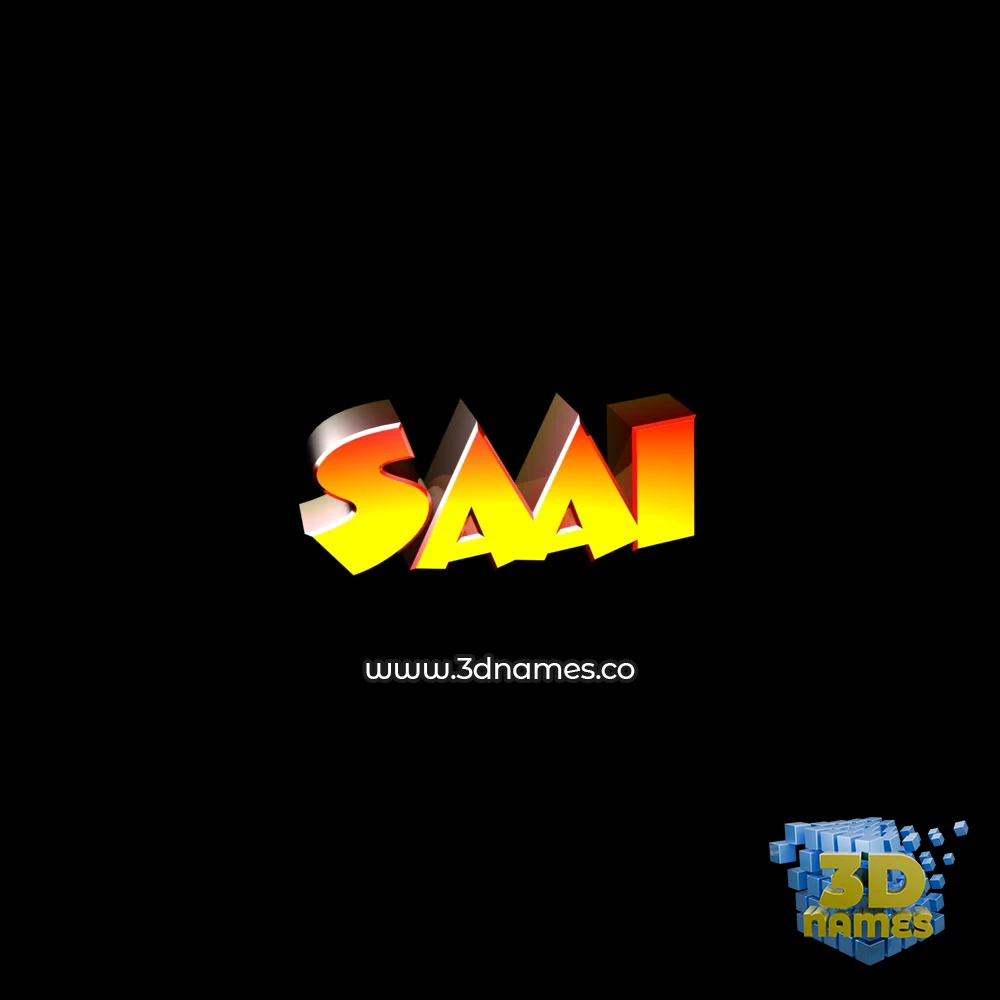 saai in Black Background style - 3D name wallpaper
