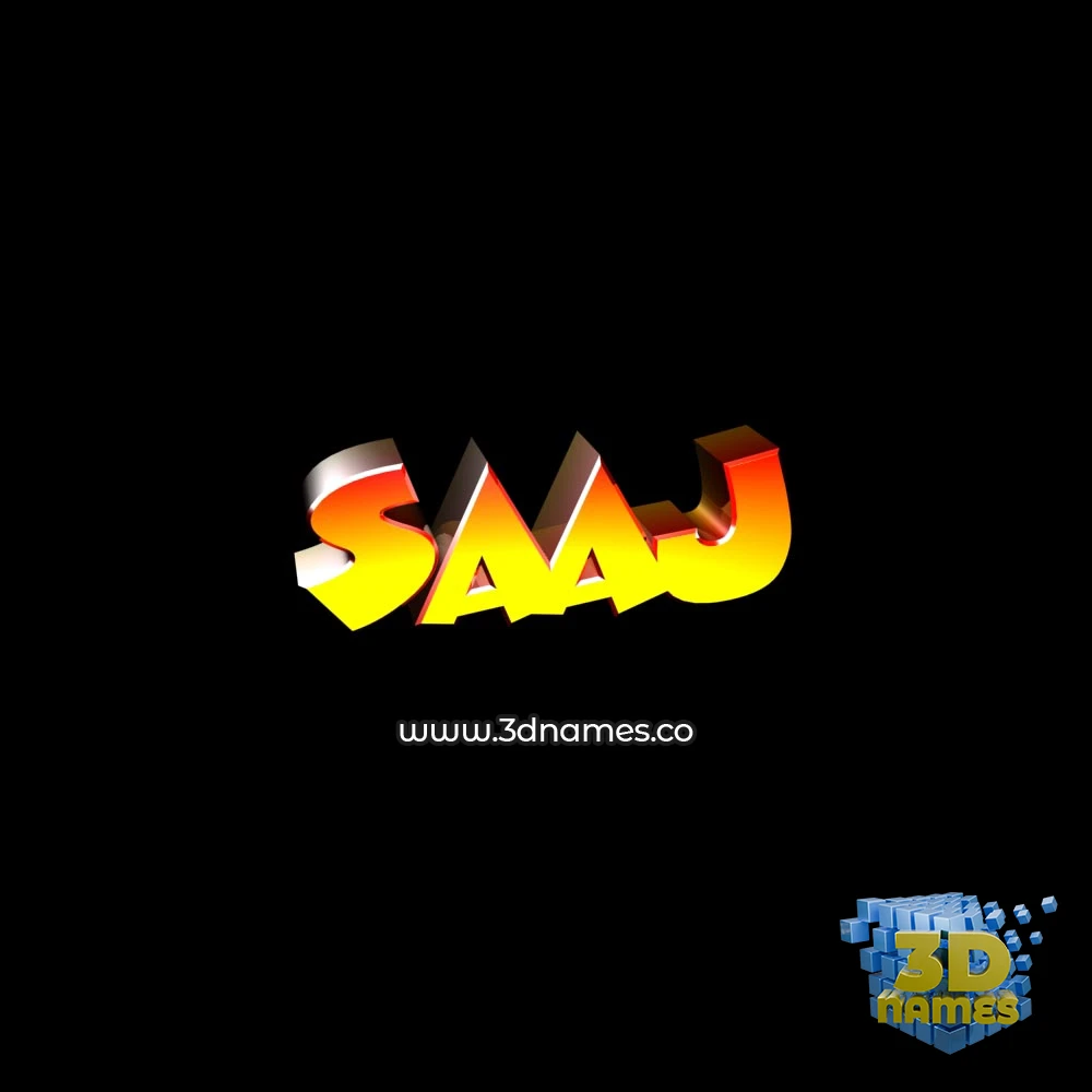 saaj in Black Background style - 3D name wallpaper