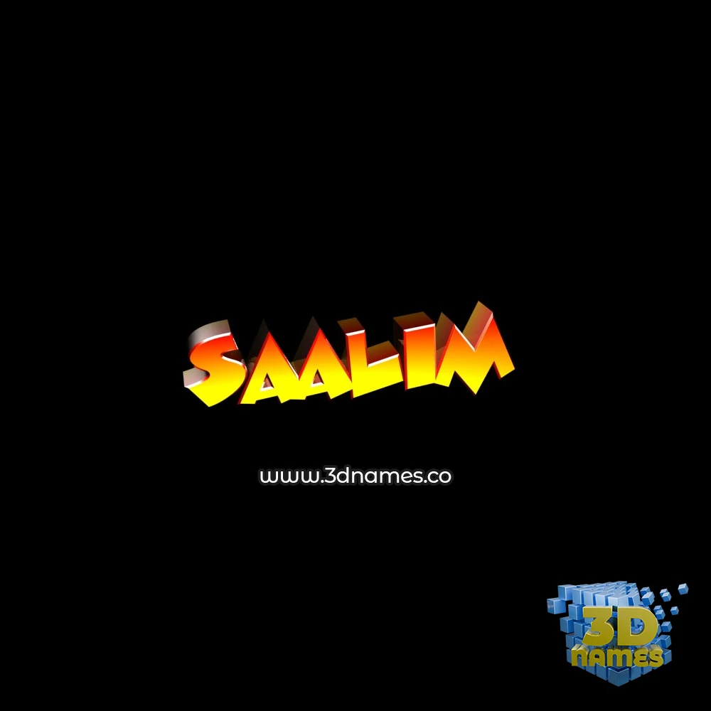 saalim in Black Background style - 3D name wallpaper