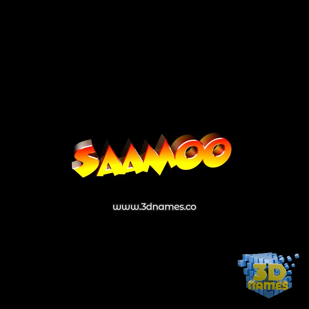 saamoo in Black Background style - 3D name wallpaper