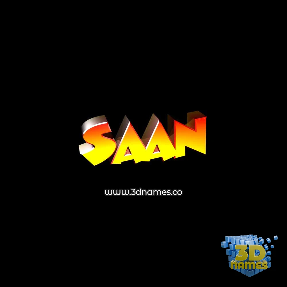 saan in Black Background style - 3D name wallpaper