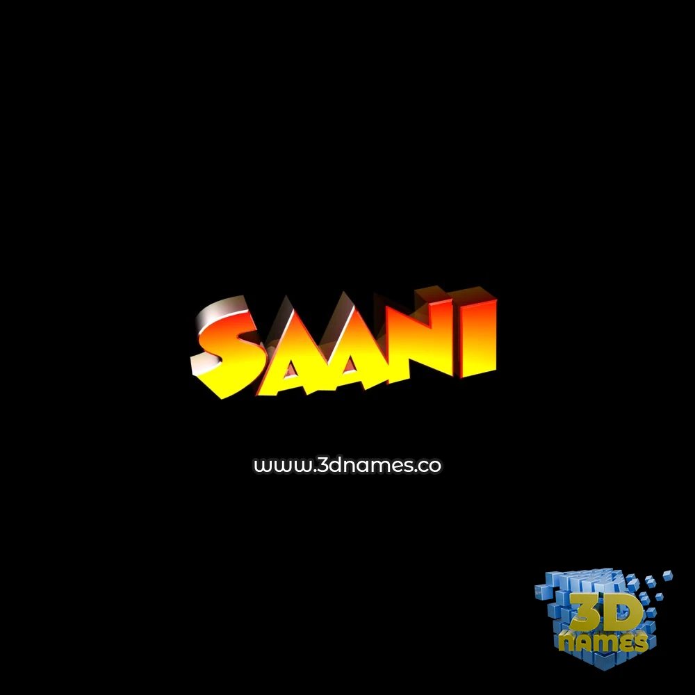 saani in Black Background style - 3D name wallpaper