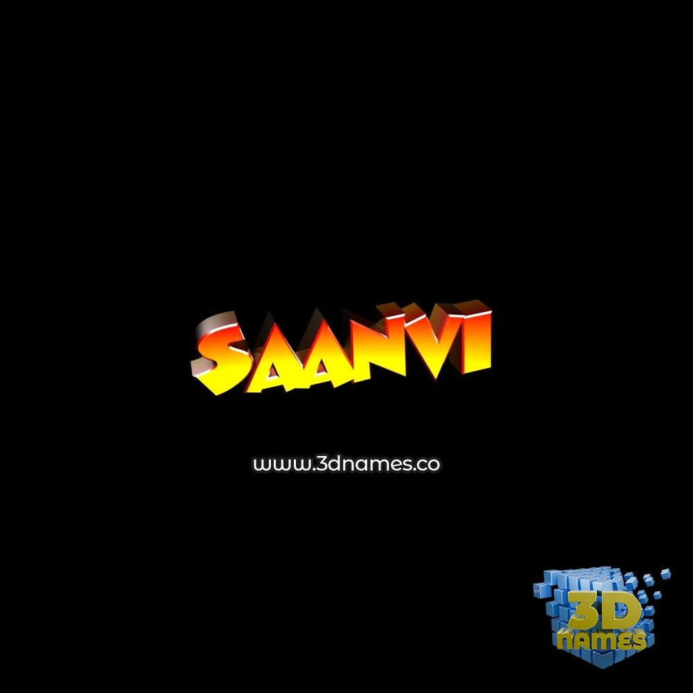 saanvi in Black Background style - 3D name wallpaper