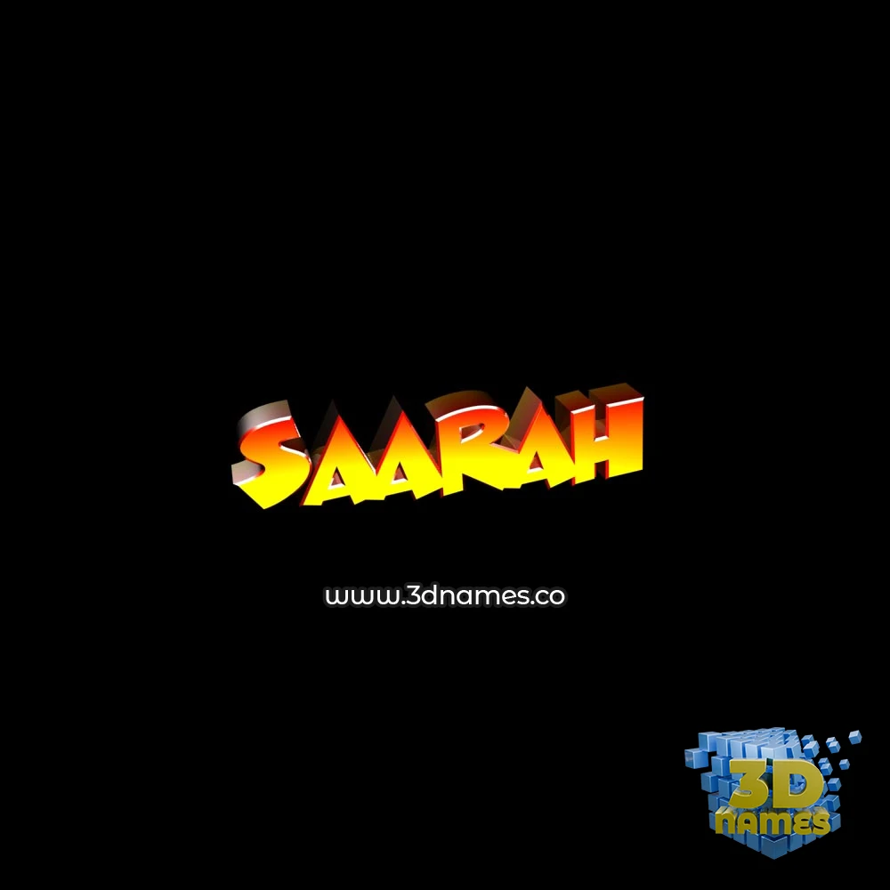 saarah in Black Background style - 3D name wallpaper