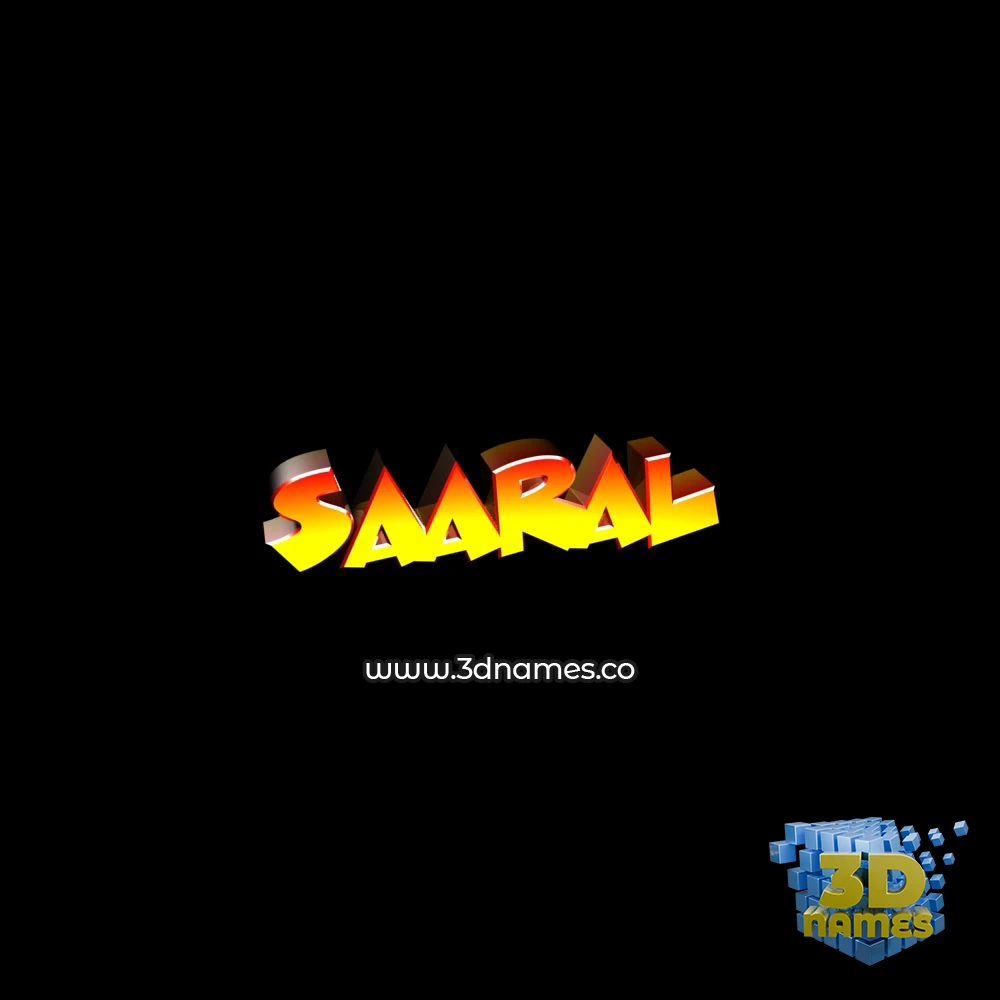 saaral in Black Background style - 3D name wallpaper
