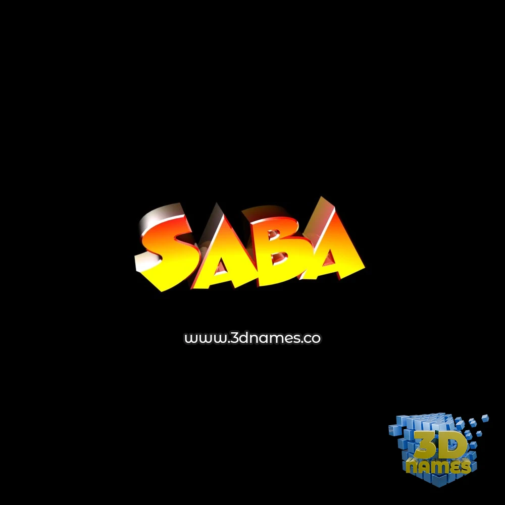 saba in Black Background style - 3D name wallpaper