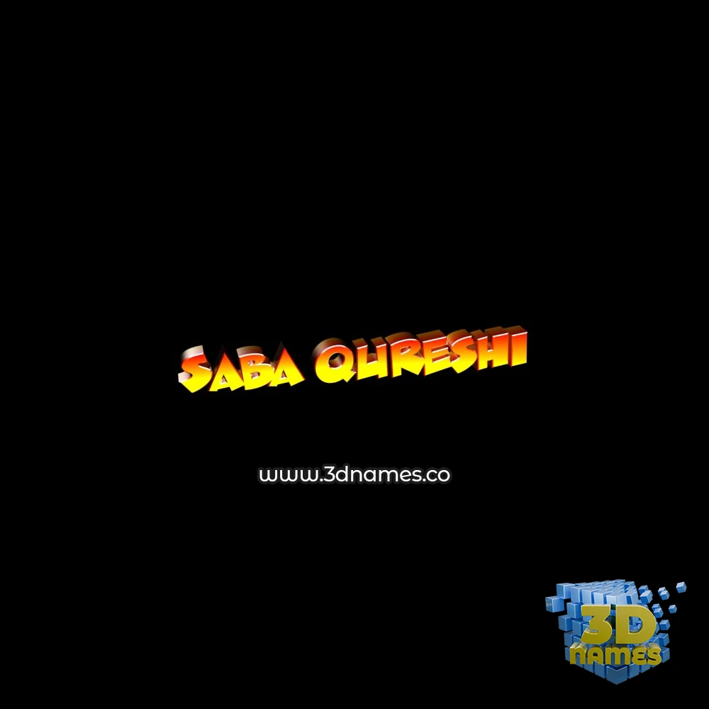 saba qureshi in Black Background style - 3D name wallpaper