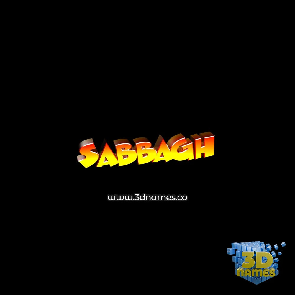 sabbagh in Black Background style - 3D name wallpaper