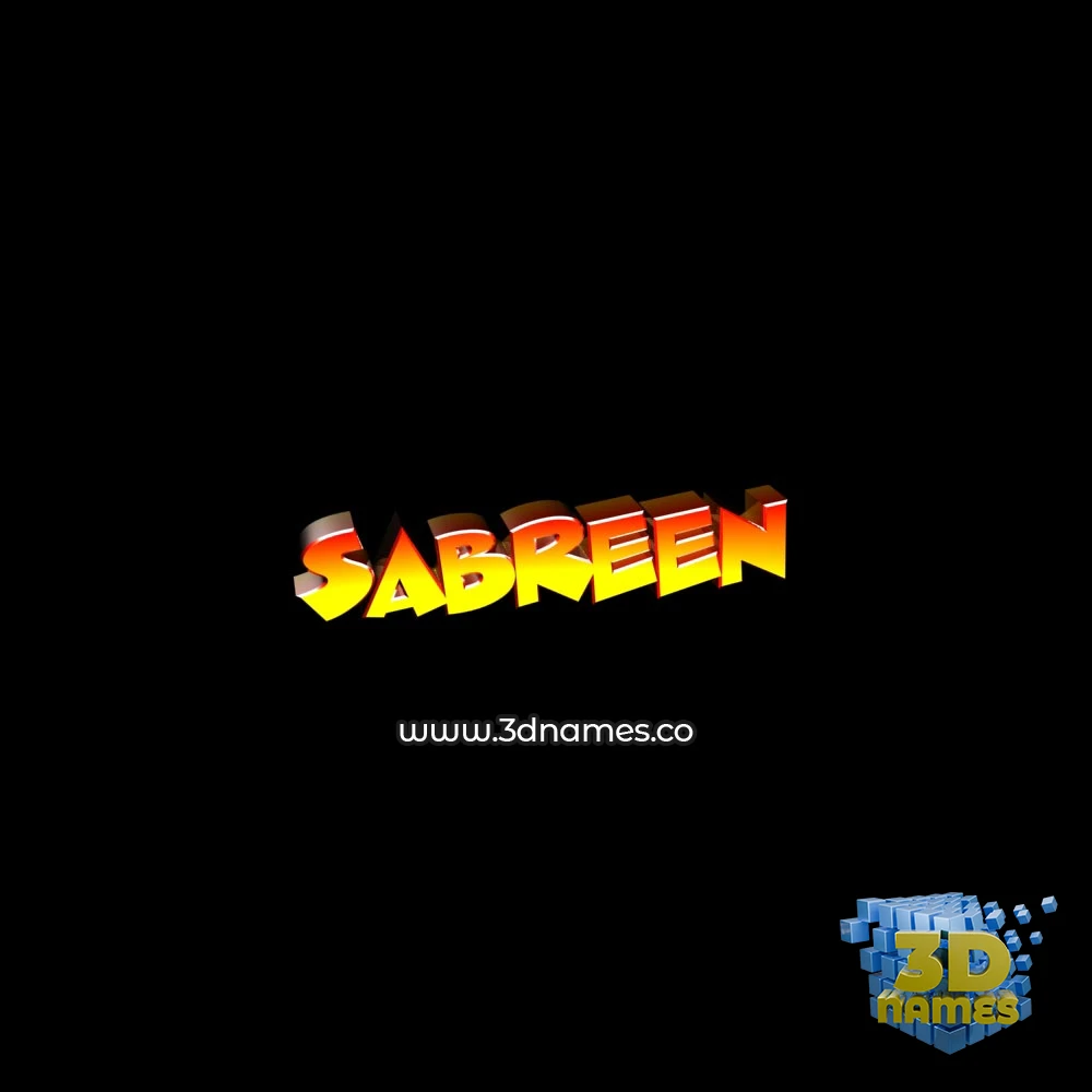 sabreen in Black Background style - 3D name wallpaper