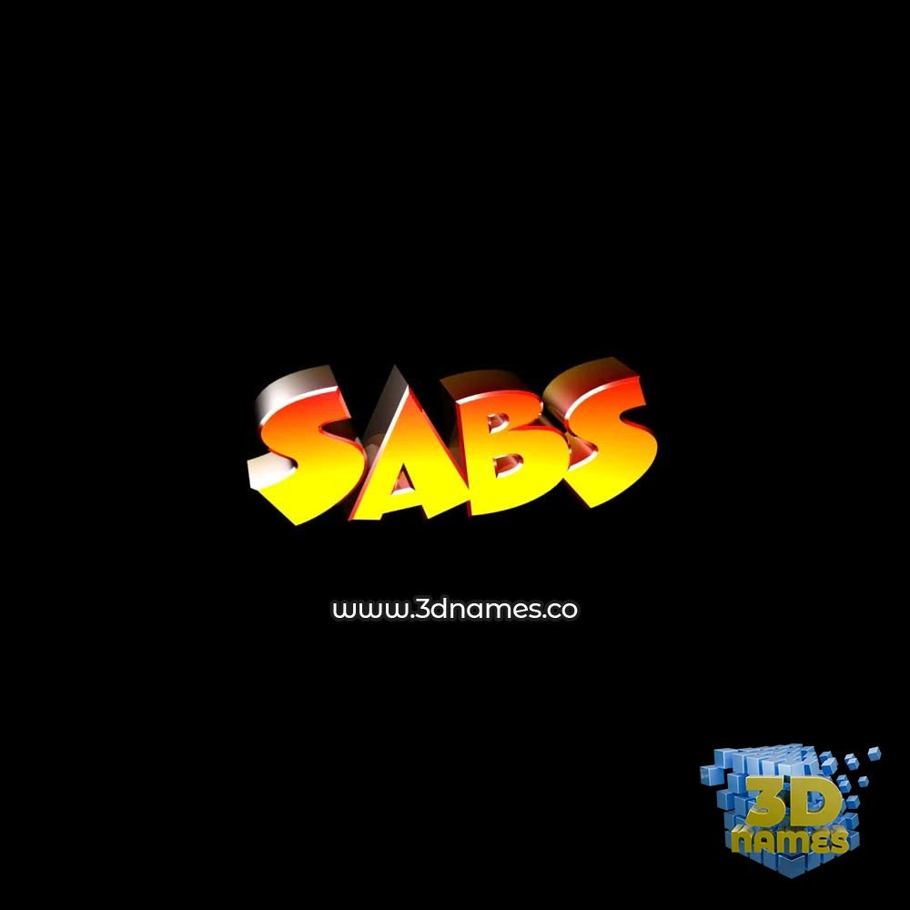 sabs in Black Background style - 3D name wallpaper