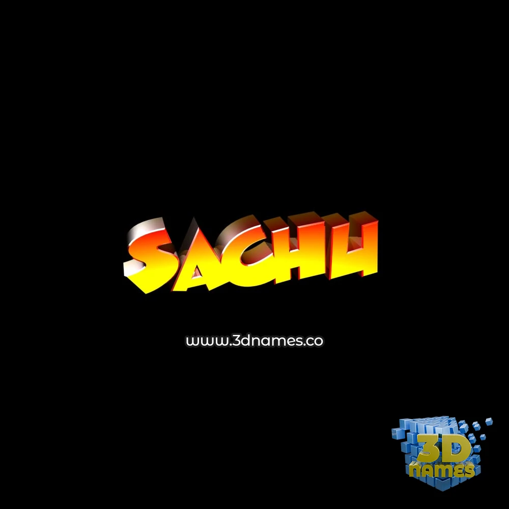sachu in Black Background style - 3D name wallpaper