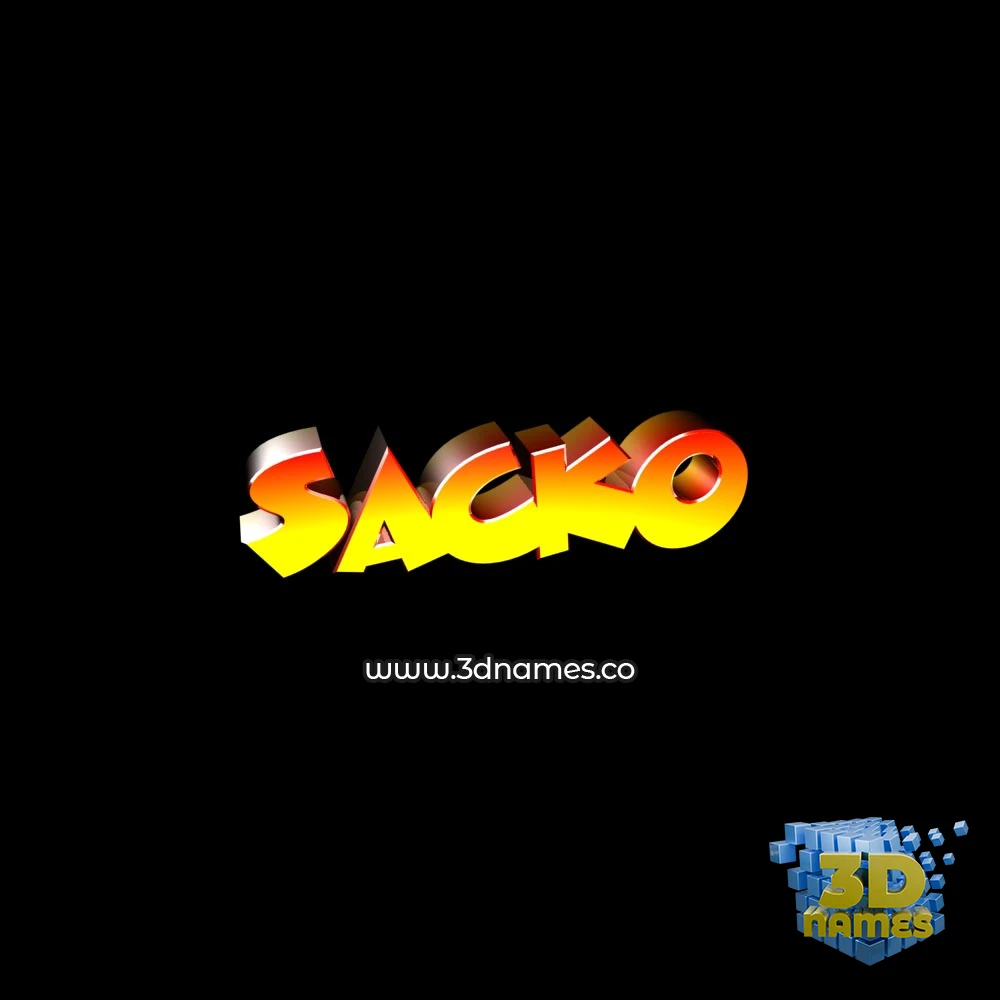 sacko in Black Background style - 3D name wallpaper