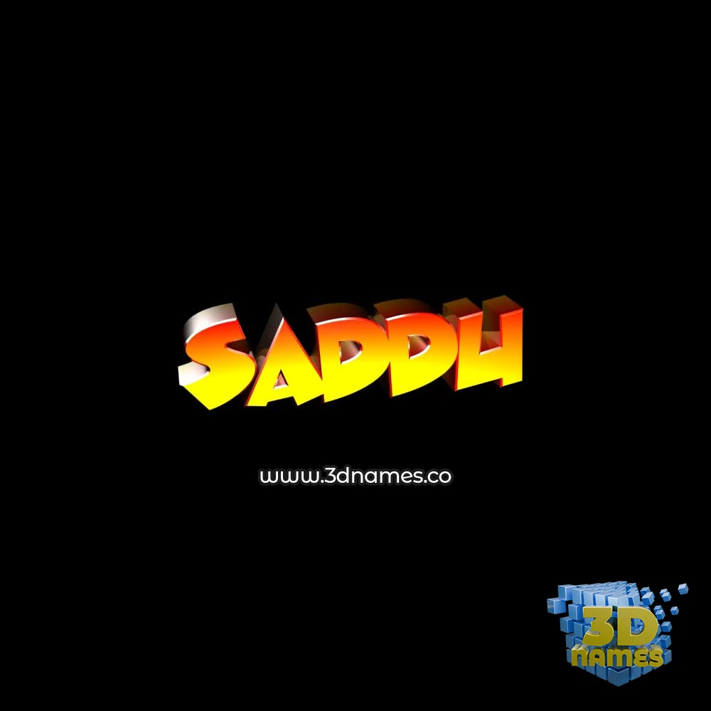 saddu in Black Background style - 3D name wallpaper
